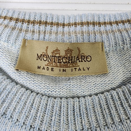 Montechiaro Men’s Cotton / Acrylic Textured Navy / Multicolor Sweater Italy XL - Picture 9 of 11