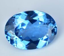 9.90 Ct Natural Swiss Blue Topaz Oval Flawless CERTIFIED Loose Gemstone