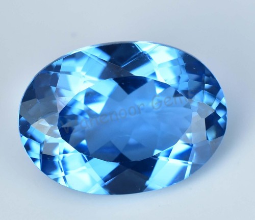 9.90 Ct Natural Swiss Blue Topaz Oval Flawless CERTIFIED Loose Gemstone - Picture 1 of 7
