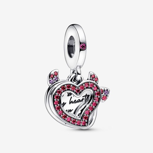 Pandora Charm Doppio Cuore "Heart on fire’’ 792511C01 - Foto 1 di 2