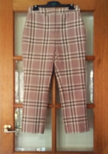 COUNTRY ROAD Burnt Red Double Cloth Check Pants Size 8 - Picture 8 of 16