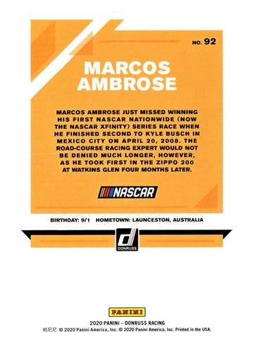 2020 Panini Donruss Racing Silver parallel pick from list - Picture 159 of 351