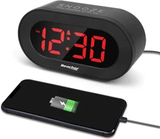 REACHER Small LED Digital Alarm Clock with Simple Operation, Full Range Brightne