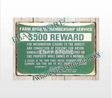 West Virginia Farm Bureau $500 Reward metal tin sign mancave wall art decor