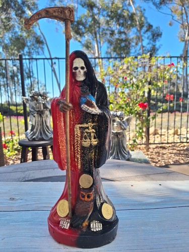 Santa Muerte Bendito Color Rojo y Negro Talla 13" Amor - Suerte Bendesida Dinero - Imagen 2 de 10