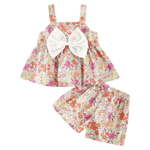 Summer Toddler Girls Sleeveless Tops And Shorts Casual Two Piece Outfits Set - Picture 39 of 94