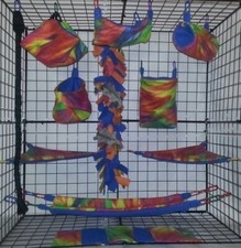 Tie Dye Ribbons Sugar Glider Cage set  Rat  double layer Fleece