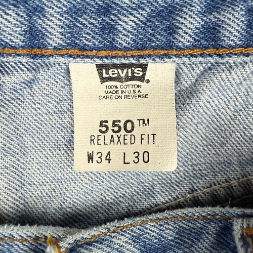 Vintage Levis Jeans Mens 34x30 Blue 550 Relaxed Straight 90s Denim Made In USA - Picture 6 of 11