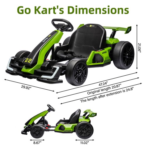 24 V Plastic and Metal Electric Baby Car High Speed Drift Kart 150W*2 Dual Drive - Picture 3 of 16