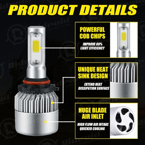 LED Headlight + Fog Light Bulbs Combo For Chevy Silverado 1500 2500HD 2007-2015 - Picture 5 of 20