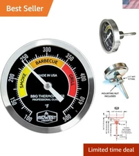 BBQ Smoker Thermometer for Barbecue Grill, Pit, Barrel 3" Dial 4" Stem Length...