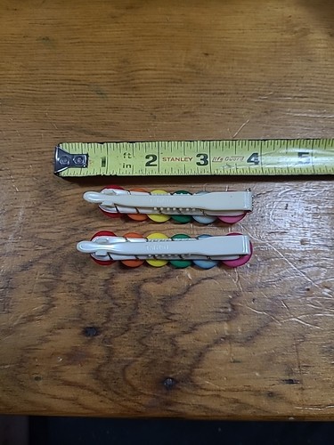Pinzas para el cabello de plástico multicolor vintage de Taiwán de los años 80 Barrett envío gratuito - Imagen 3 de 4