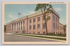 Post Office Flint Michigan Postcard