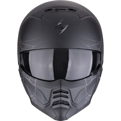 Motorrad Helm XL - Scorpion EXO-Combat II 2 Spiderweb schwarz