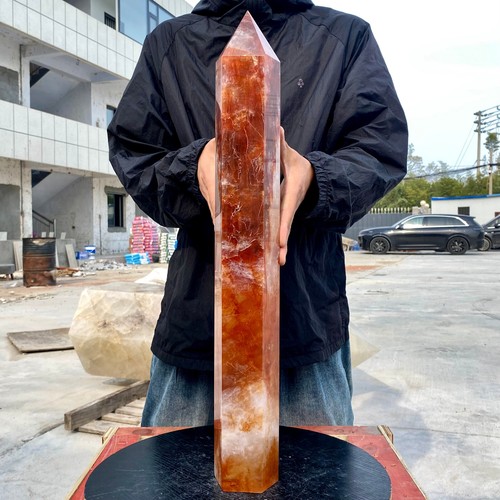 17.1LB Large Natural Sunstone Red Glue Flower Crystal Obelisk Quartz Energy - 第 1/20 張圖片