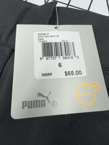 Falda de golf Puma Tech lisa para mujer - negra - talla 6 - nueva - Imagen 3 de 11