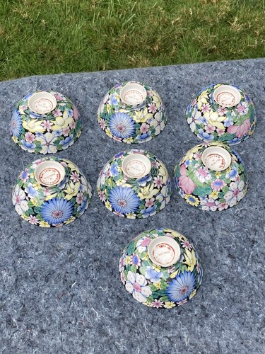 ( Set of 7) Vintage Tao Fong Shan Rice bowl handpainted Hong Kong*RARE* 4.5in - Picture 5 of 6