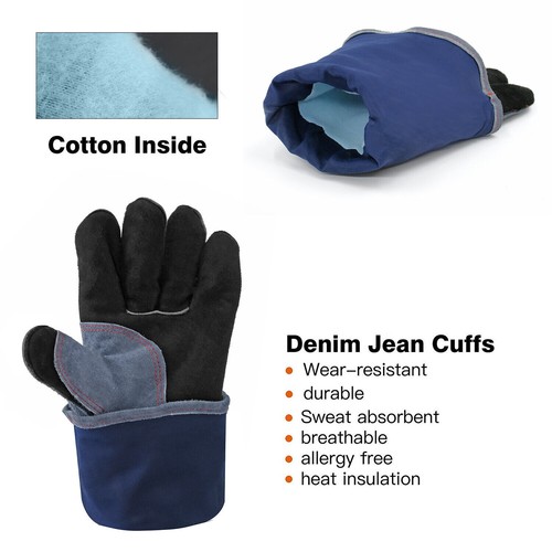 16" Leather TIG Welding Gloves Heat Resistant Lined for Mig Tig Welders Gloves - Picture 4 of 10