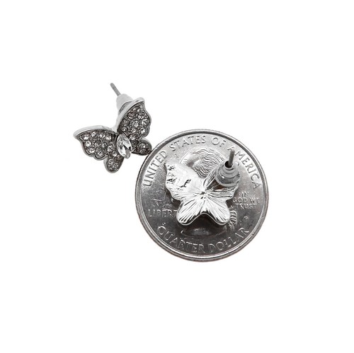 Pendientes Mariposa Nuevos con Estrás Cristal Estilo Post - Imagen 6 de 11