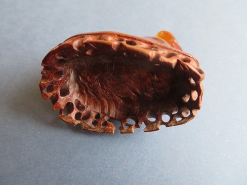 UNUSUAL VINTAGE CHINESE TRANSLUCENT ORANGE CARNELIAN AGATE SPHYNX LIKE CARVING - Picture 6 of 7