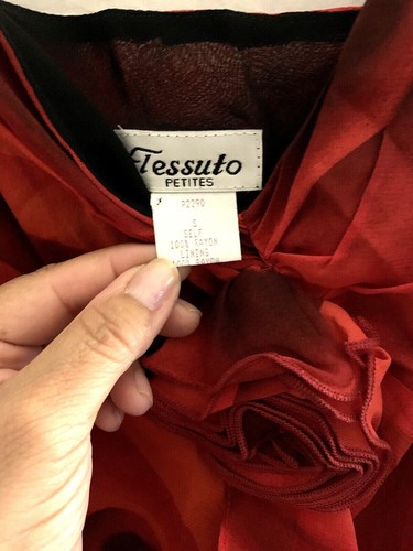 TESSUTO SPAGHETTI WOMEN STRAP SEXY RED CASCADE FLOWY DRESS PETITE SZE S - Picture 3 of 12
