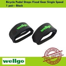 Wellgo Bike Bicycle Pedal Straps Fixed Gear Single Speed 1 pair - Black