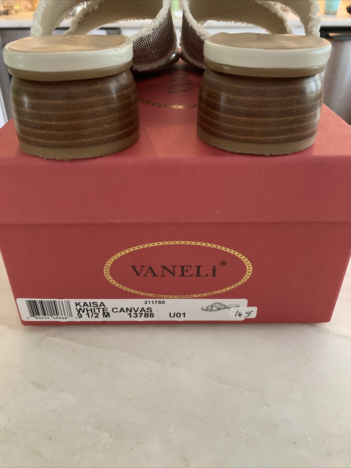 Vaneli Kaisa White Canvas Women’s Block Heel Shoes - image 6