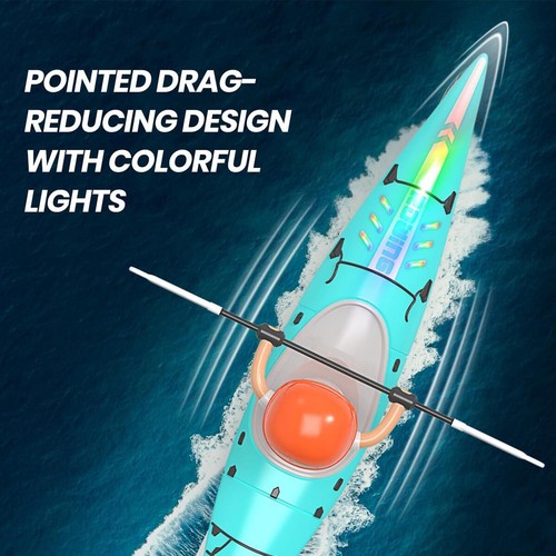 Ferngesteuertes Boot 2.4GHz RC Boot Rennboot mit LED-Leuchten Kinder Geschenk - Bild 5 von 24