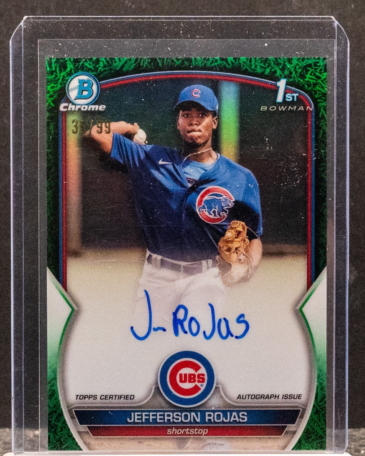 Jefferson Rojas 2023 Bowman Chrome Green Grass Refractor 1st RC Auto 35/99 LIVE