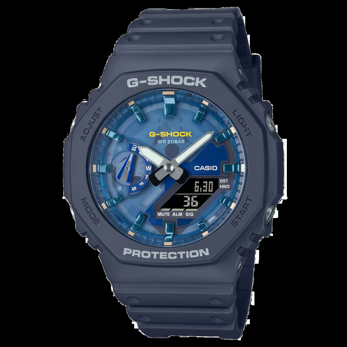CASIO G-SHOCK GA-2100AS-2A Quartz Resin Blue Worldtime 200M