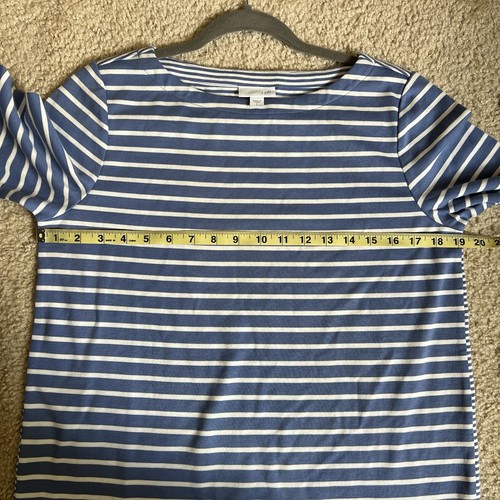 J.Jill Damen Shirtkleid Small blau weiß gestreift Missy Raglanärmel Freizeit - Bild 11 von 19