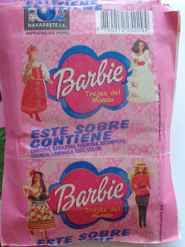 AUFKLEBERALBUM BARBIE KOSTÜME DER WELT + 100 STIKERS PACKUNGEN TOPPS Navarette - Bild 3 von 3