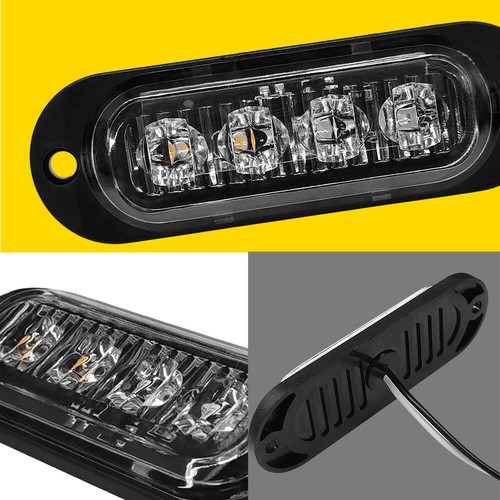 Side Marker Clearance Light Amber Red 4 LED Trailer Truck Caravan RV 12V 24V - Picture 9 of 11