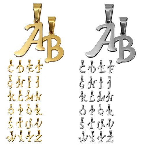 1 Kettenanhänger Buchstabe Alphabet Anhänger für Halskette Name Golden Silbern - Bild 29 von 29