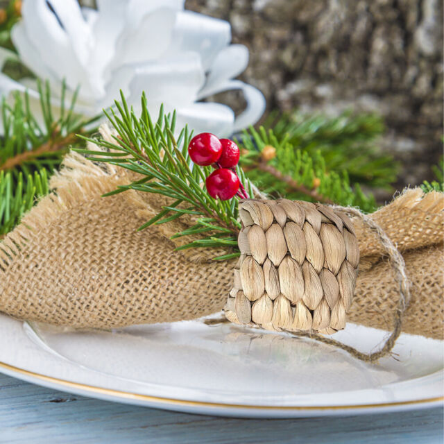 6pcs/set Napkin Ring Handmade Round Woven Hug Napkins Reusable for Everyday Life 6pcs/set Napkin Ring Handmade Round Woven Hug Napkins Reusable for Everyday Life
