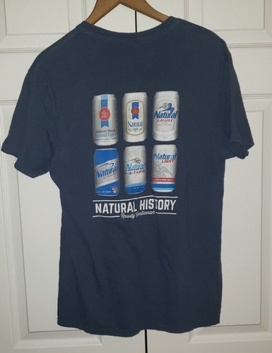 VINTAGE Natural Natty Light History Pocket T-shirt Beer Cotton Rowdy Gentleman S - Picture 2 of 3