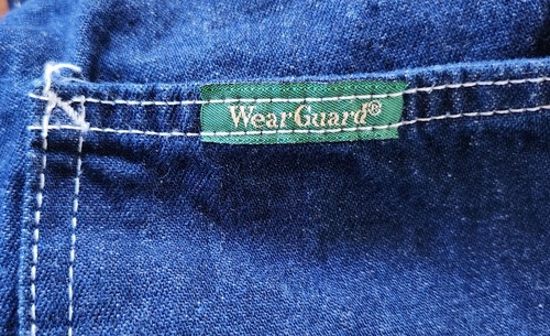 Vintage WearGuard Denim Bib Overalls Mens Size 34x32 Dark Blue Carpenter - Picture 8 of 8