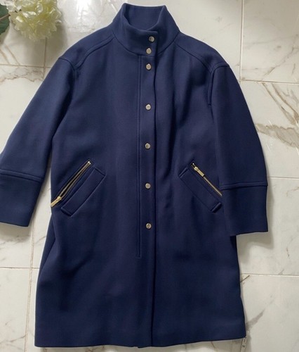 Gerard Darel Blue   75%Wool Coat- Pockets -Rear Vent  Size  40 .