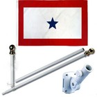 Blue Star 3 x 5 FT Flag Set w/ 6-Ft Spinning Flag Pole + Bracket (Tangle Free)