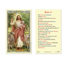 Laminated Psalm 23 Christ the Good Shepherd Holy Prayer Card Catholic Christian