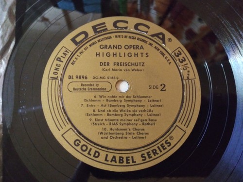 Carl Maria von Weber – Der Freischutz VG Original Mono DECCA DL-9896 Record 1958 - Picture 4 of 4