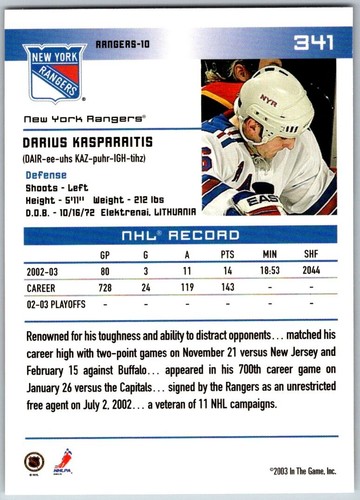 2003-04 In The Game Action ITG Hockey Base Cards (301-400) - U-Pick From List - Photo 29 sur 79