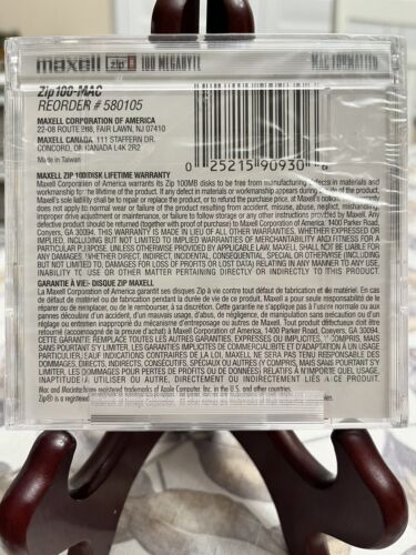 Maxell 100 MB Zip Disk MAC Formatierte Zip 100 Zip Disk Drives Neu, Factory Sealed - Bild 2 von 2