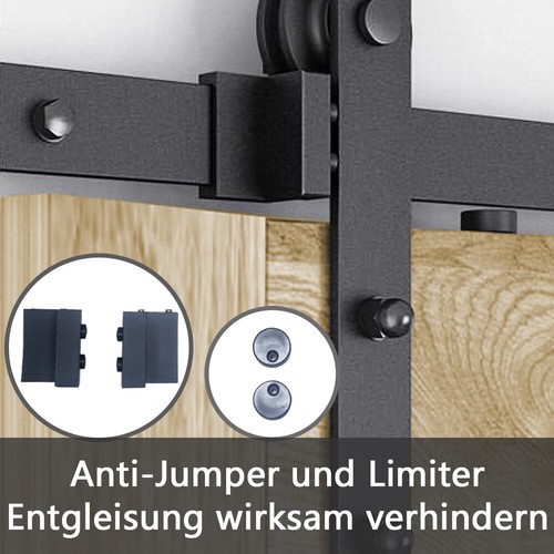 366cm Schiebetürbeschlag Laufschiene für Schiebetüren Schiebetürsystem Beschlag - Bild 9 von 12