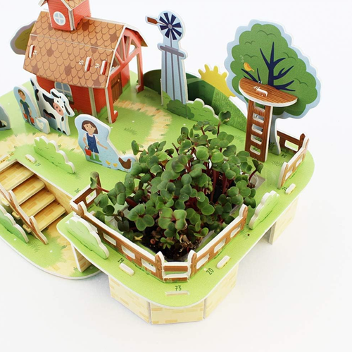 Set of 3 Puzzle & Grow-Build Your Own 3D Farm/Treehouse/Windmill Kits Grow Cress - Picture 9 of 16