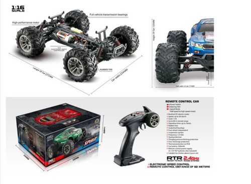1:16 2.4Ghz 4WD Radio Control Electric Monster Truck RC Car Toy RTR GIFT - Picture 4 of 6