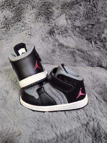 Nike Jordan 1 Flight 4 Prem GT Baby Sneakers 6C Gray Heather Active Comfort Shoe - Picture 15 of 19