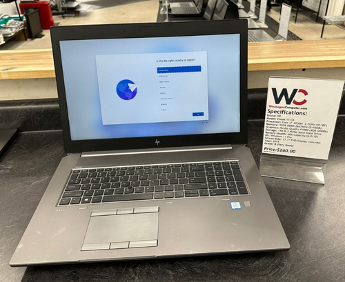 HP Zbook 17 G5 Core i7 8750H, 32GB DDR4, Nvidia Quadro P1000, 1TB SSD, 2019