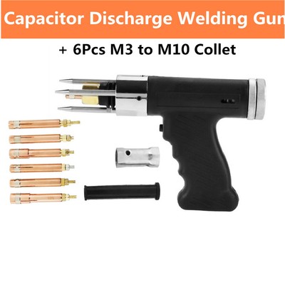 Capacitor Discharge Stud Welding Gun Welding Torch 6Pcs M3 to M10 Free Collet