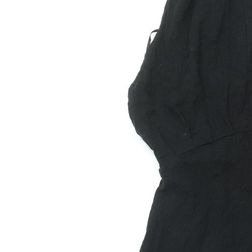 ASOS Womens Black Cotton Maxi Size 8 V-Neck Button - Picture 10 of 10